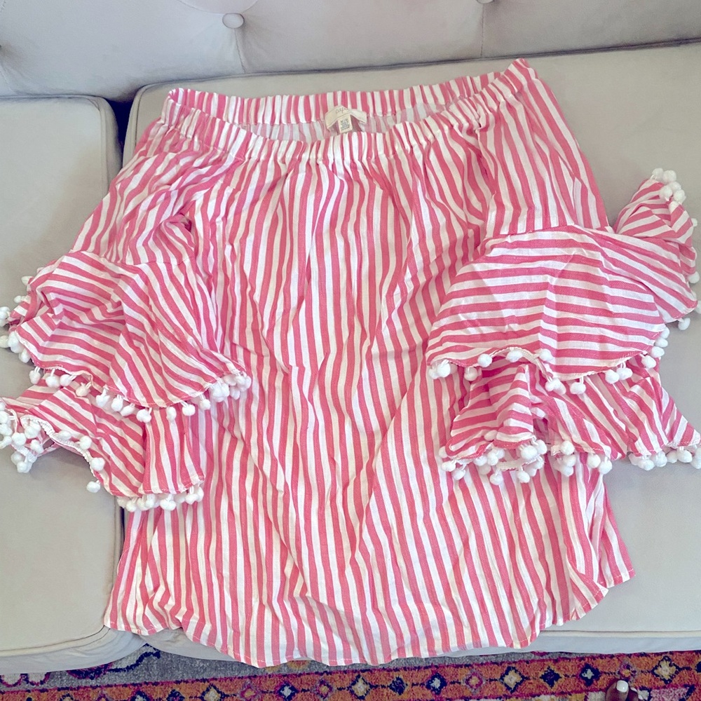 Off the shoulder Pom Pom blouse